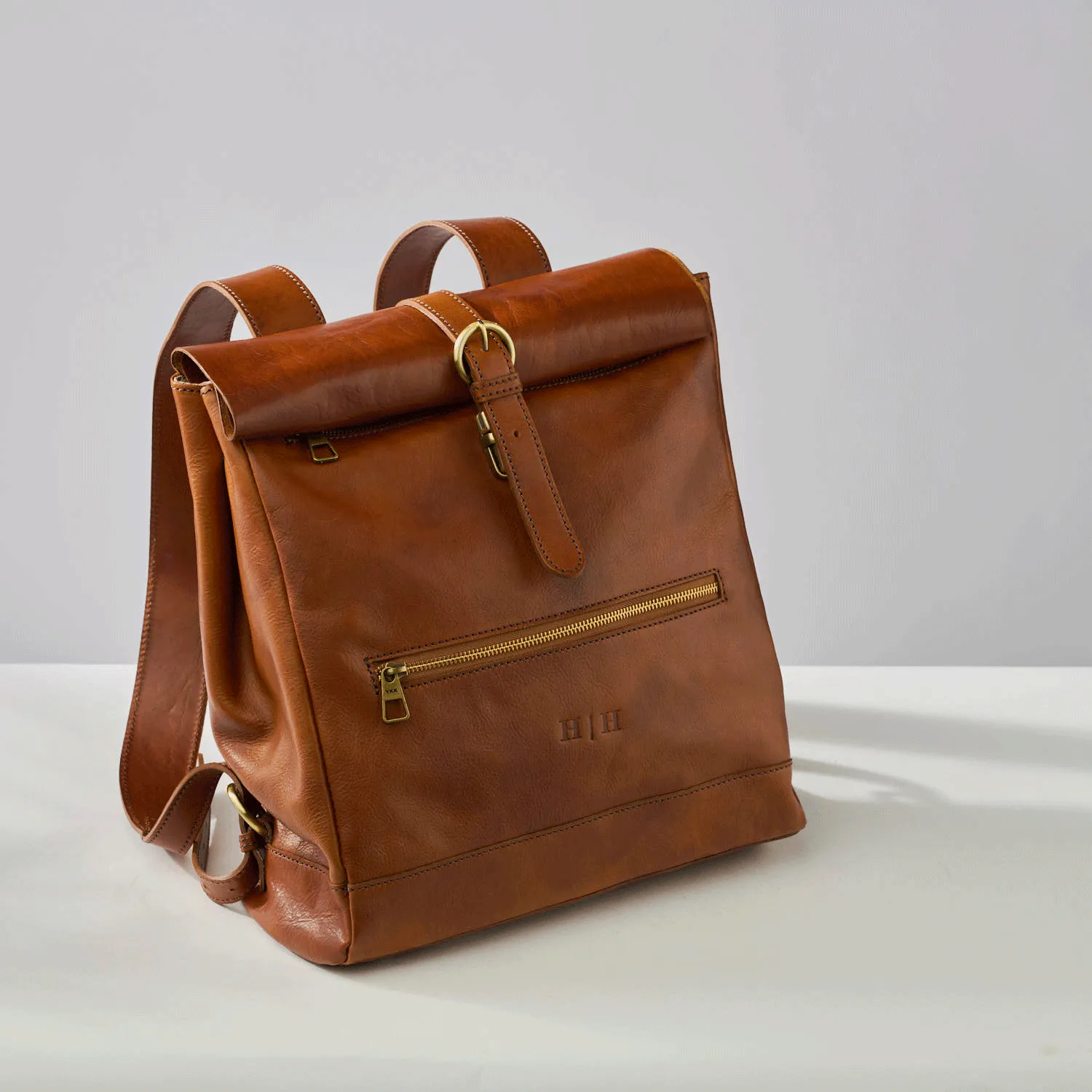 Reinald Roll Top Backpack Cognac