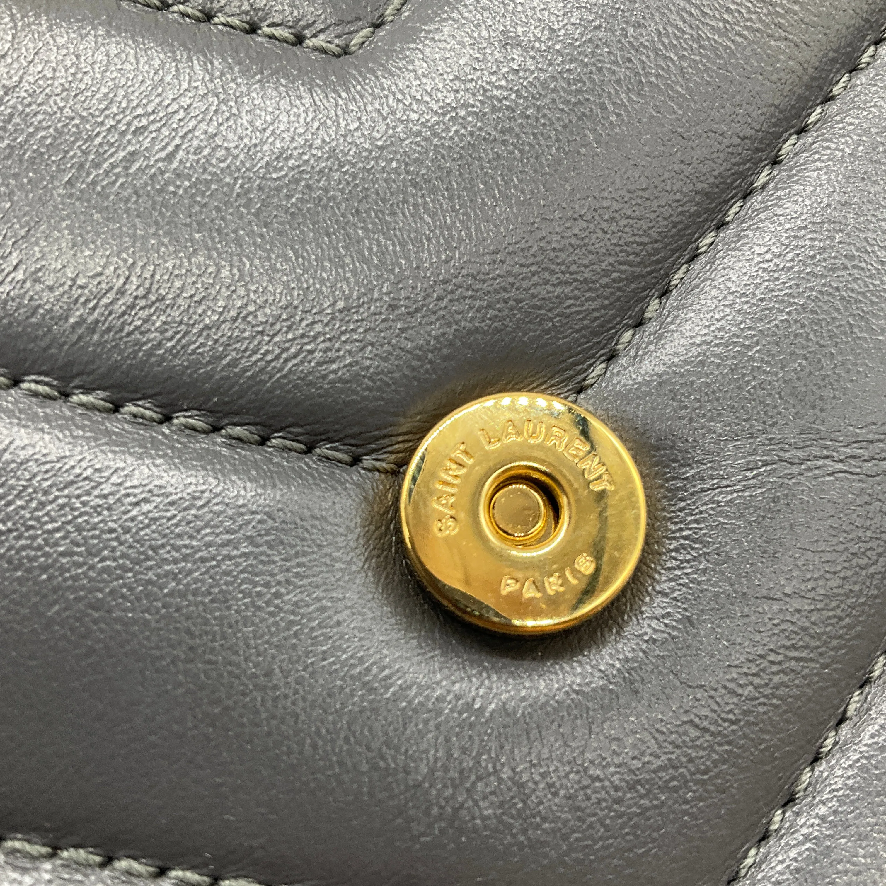 Saint Laurent Grey 2021 Loulou Leather Toy Mini Bag