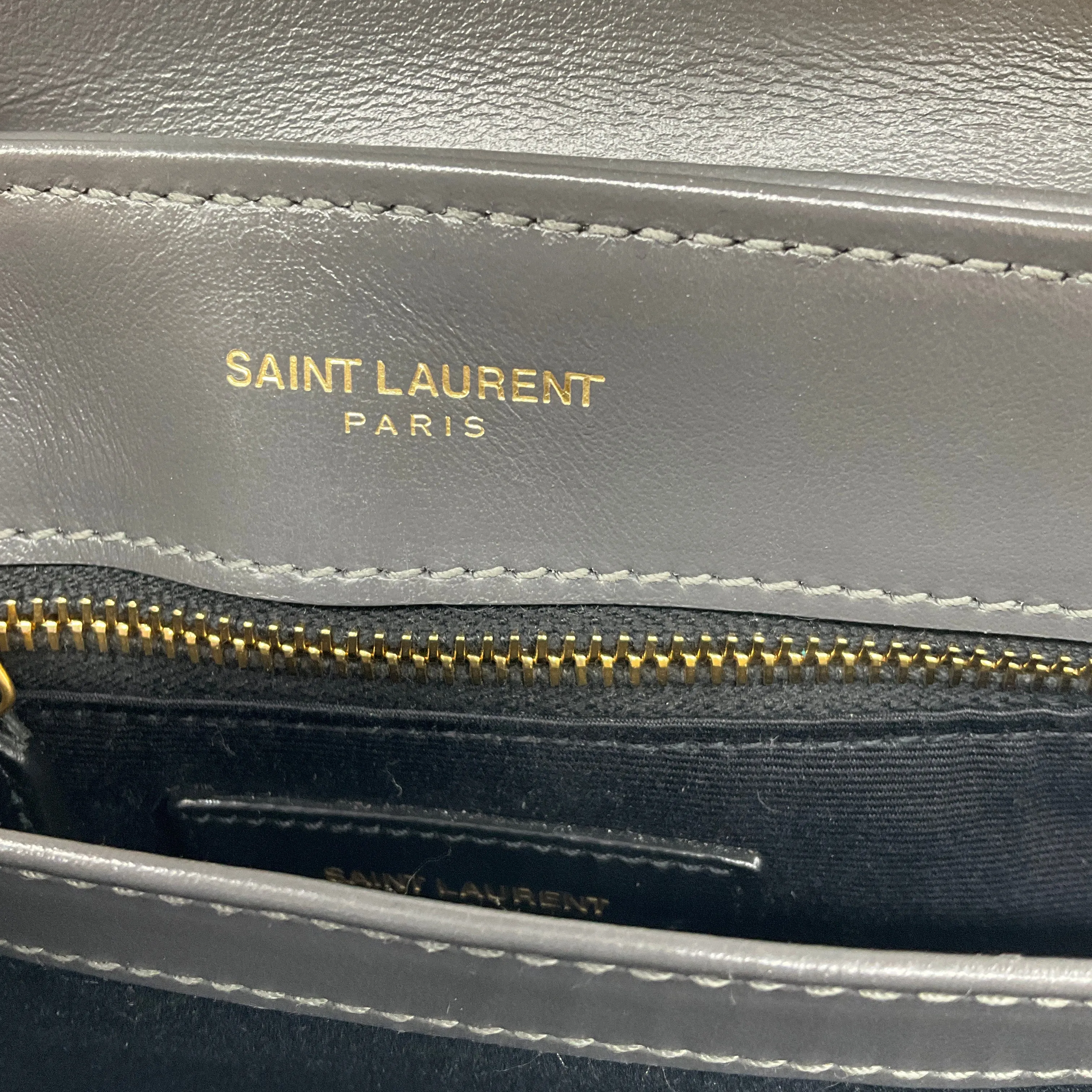 Saint Laurent Grey 2021 Loulou Leather Toy Mini Bag