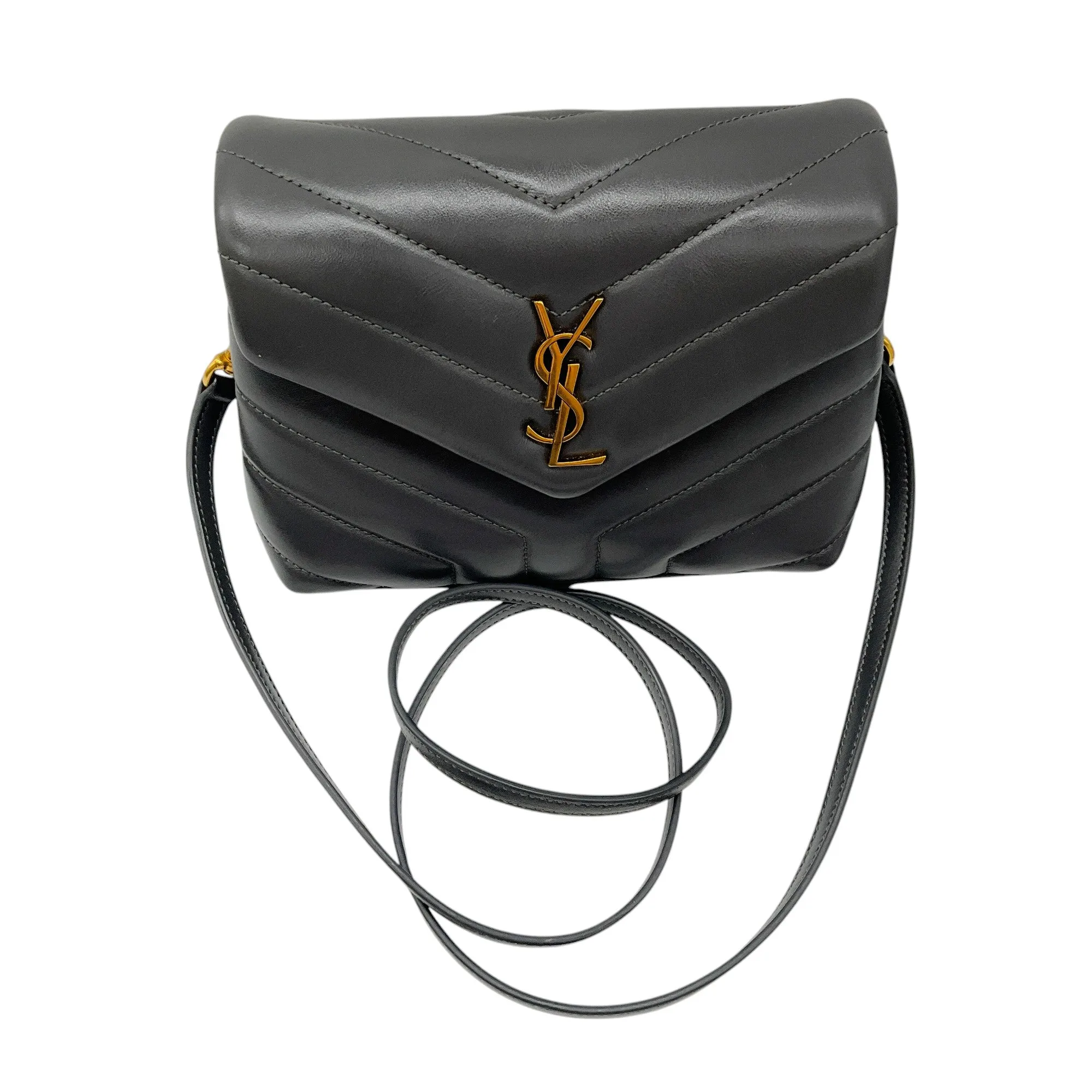 Saint Laurent Grey 2021 Loulou Leather Toy Mini Bag