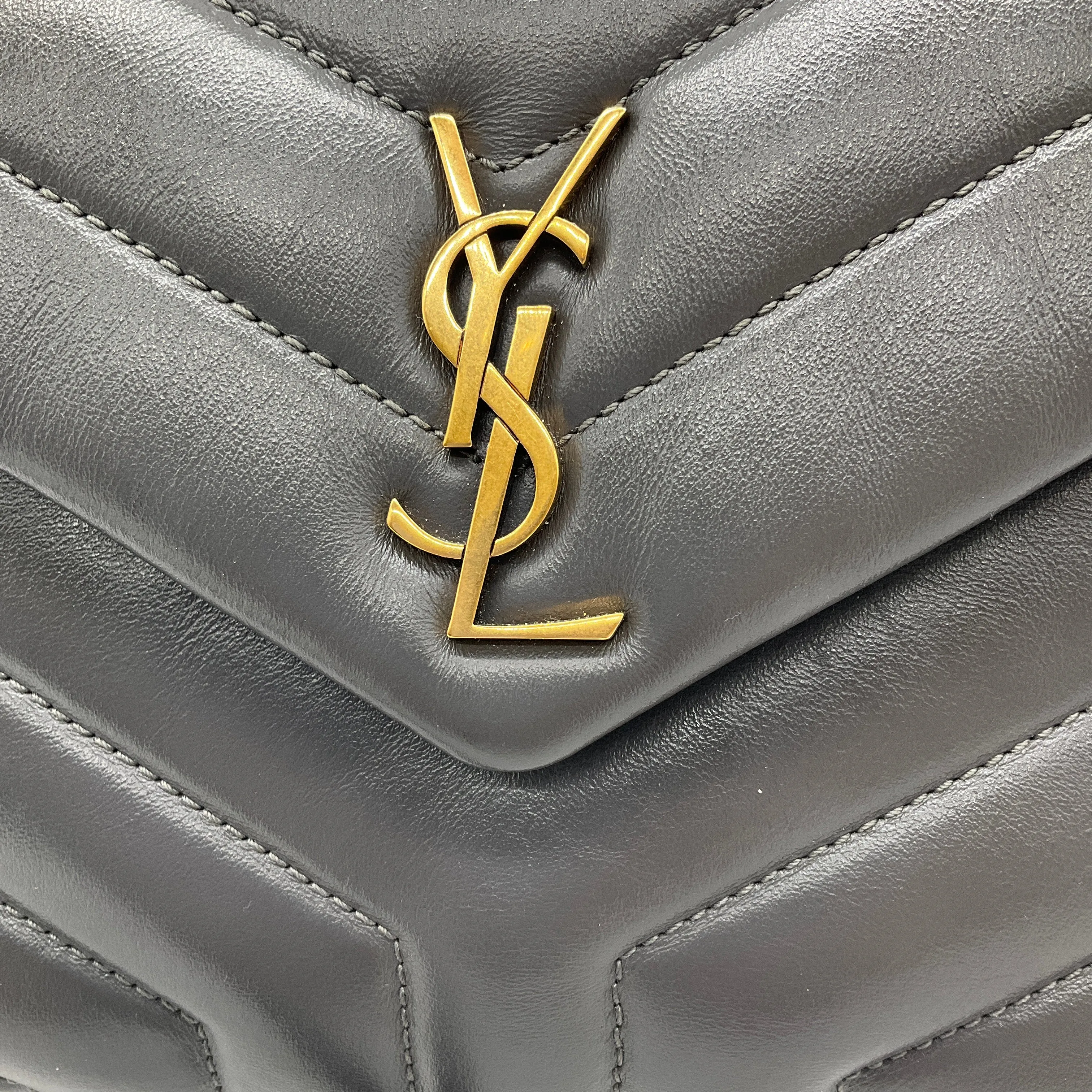 Saint Laurent Grey 2021 Loulou Leather Toy Mini Bag