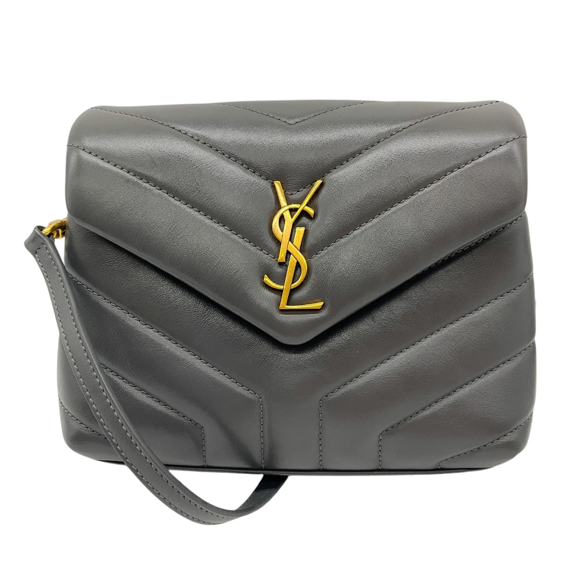 Saint Laurent Grey 2021 Loulou Leather Toy Mini Bag