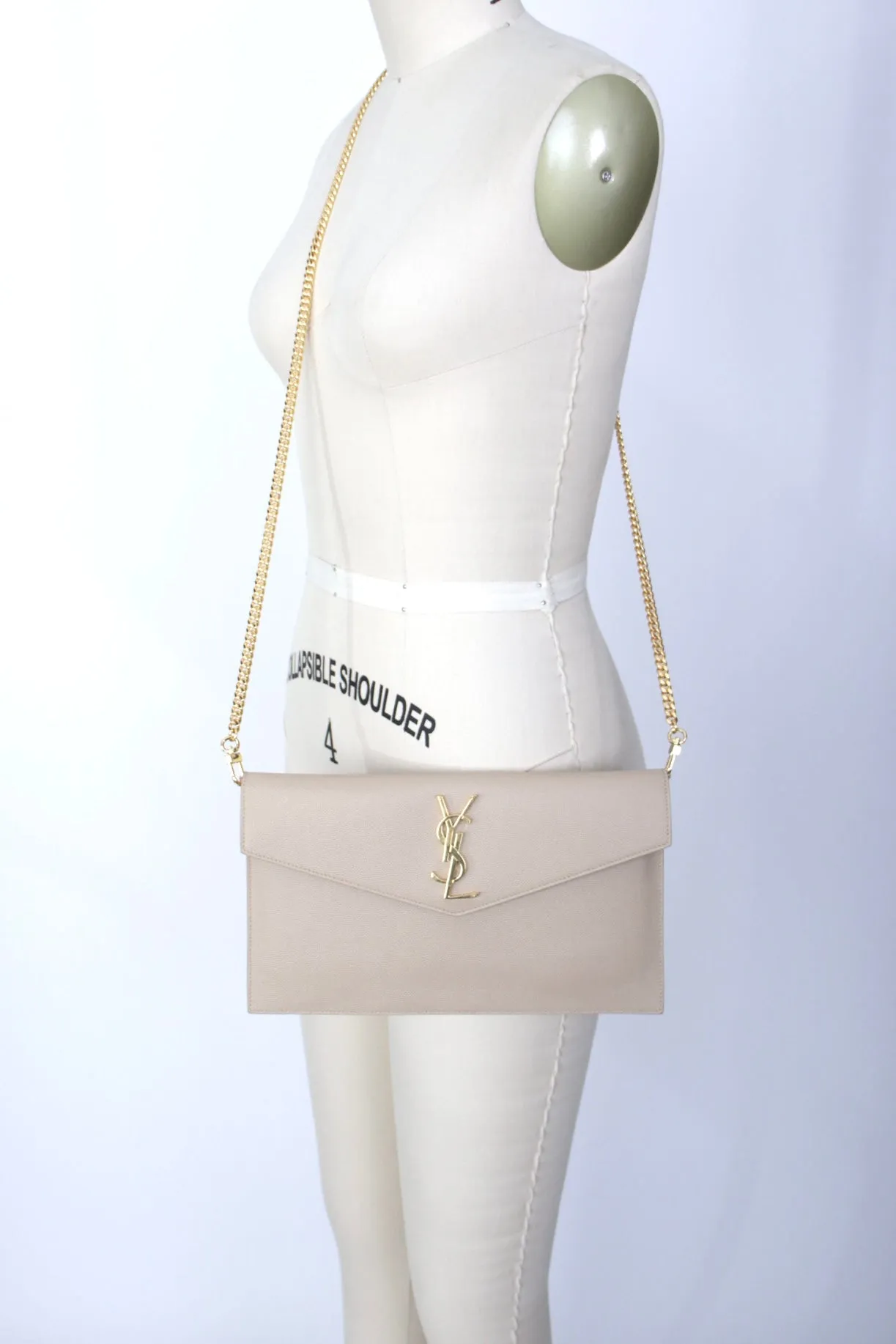 Saint Laurent Uptown Leather Clutch*