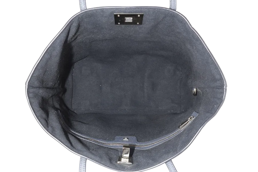 SALVATORE FERRAGAMO STUDIO TOTE BAG GRAY LEATHER GOLD HARDWARE NO DUST COVER