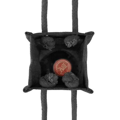 Single Bottle Jute Bag w/Rope Handle