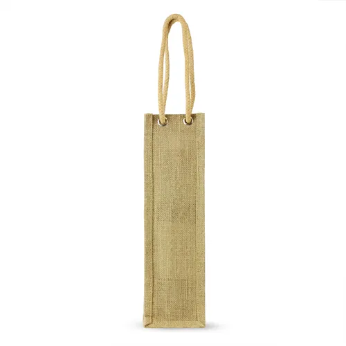 Single Bottle Jute Bag w/Rope Handle