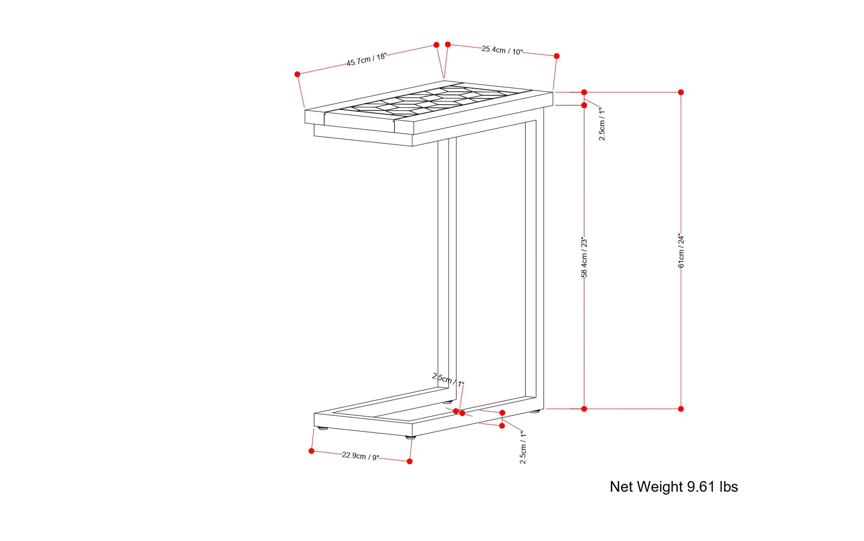 Skyler C Side Table with Inlay