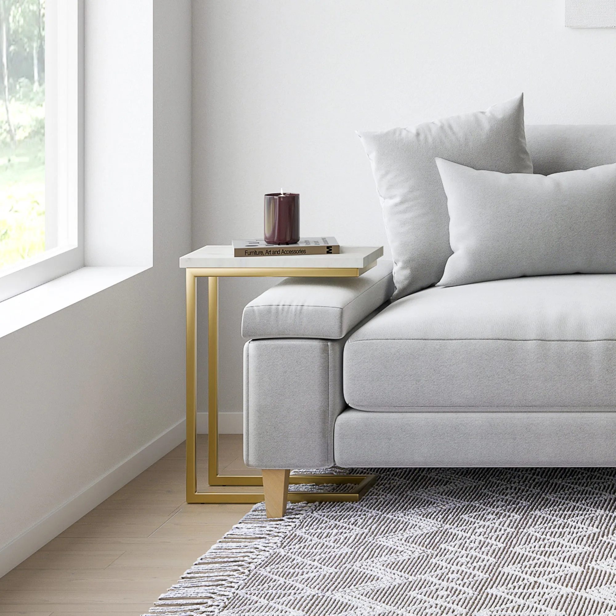 Skyler C Side Table with Marble Top