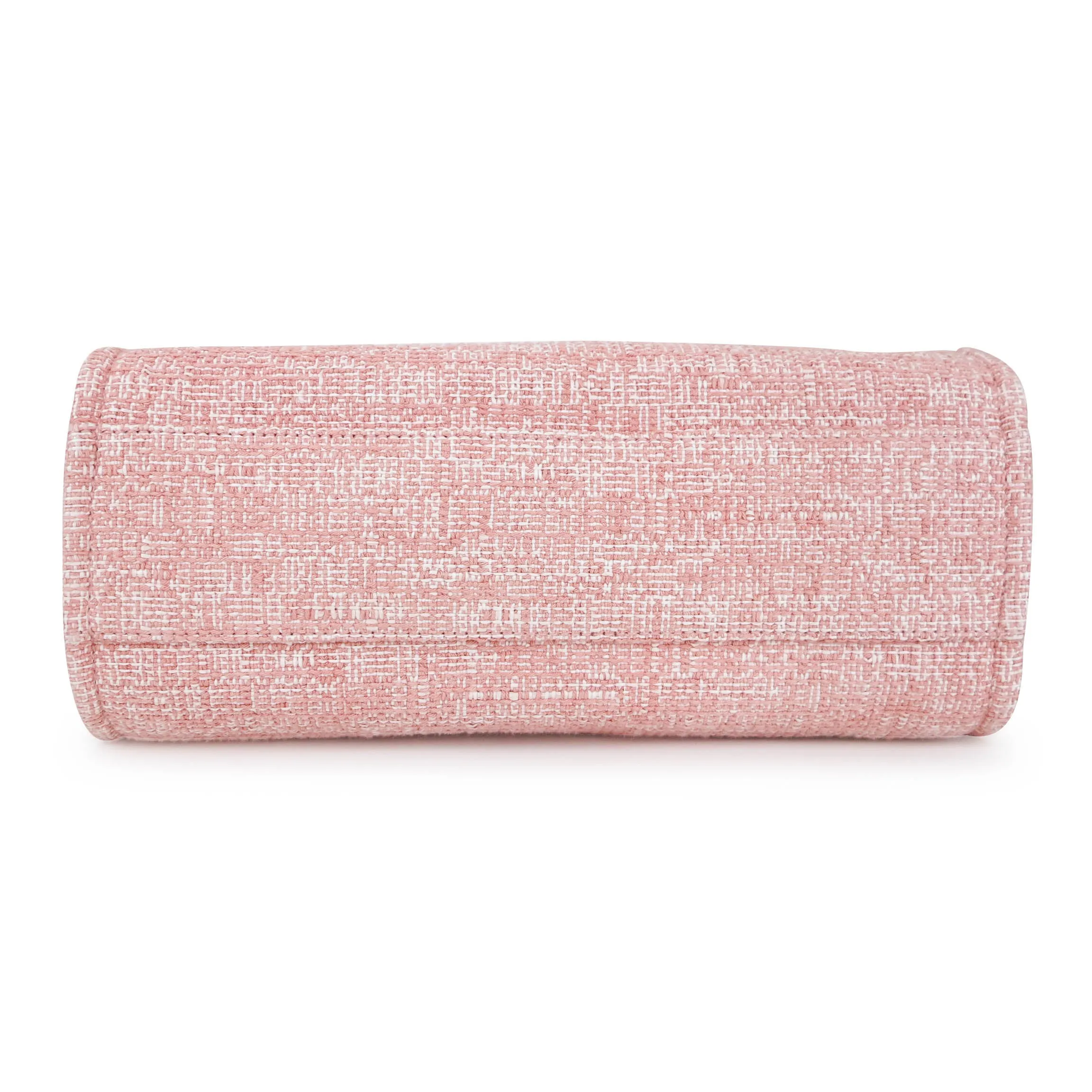 Small Glitter Deauville Tote Bag in Pink Canvas
