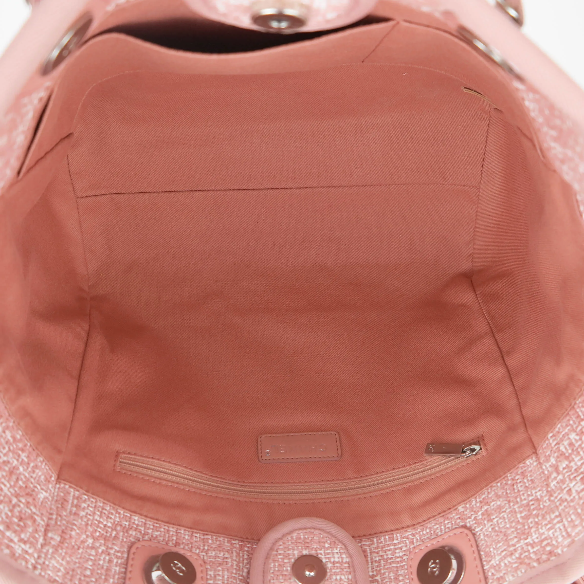 Small Glitter Deauville Tote Bag in Pink Canvas