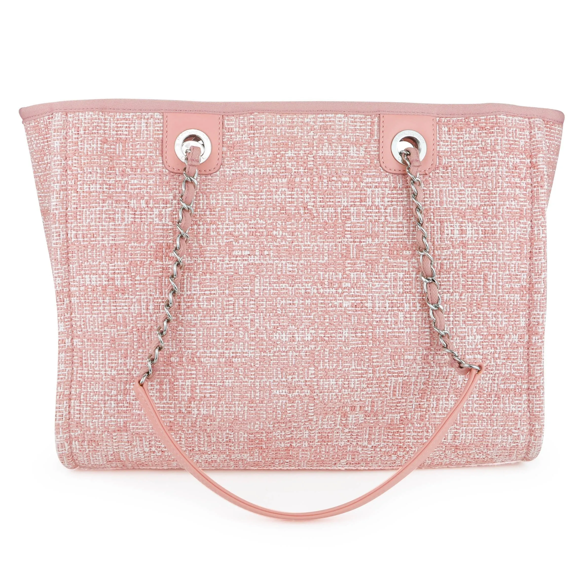 Small Glitter Deauville Tote Bag in Pink Canvas