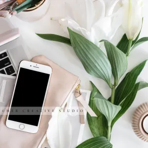 Smart, Lily & Laptop Styled Image