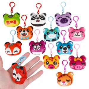 Squish Animal Backpack Clips 3" (DZ) Wholesale