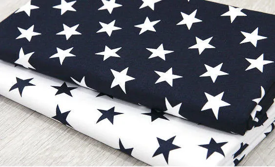 Stars Oxford Cotton Fabric - Navy and White Stars - Home Decor Fabric - By the Yard 45001 - 212 23688-2