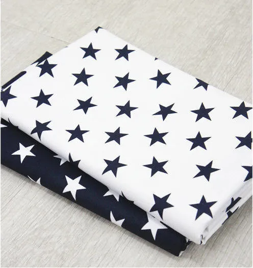 Stars Oxford Cotton Fabric - Navy and White Stars - Home Decor Fabric - By the Yard 45001 - 212 23688-2