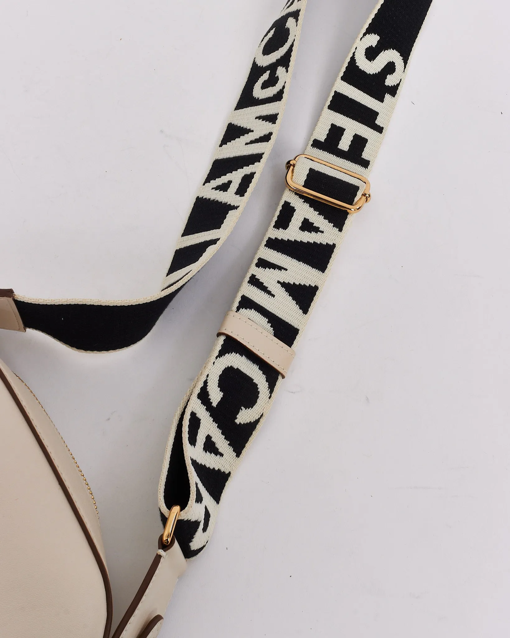 Stella McCartney White Vegan Leather Logo Crossbody Bag