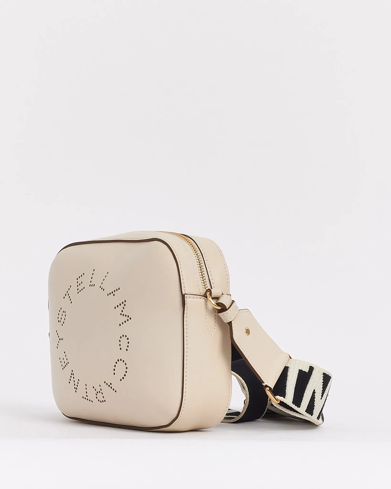 Stella McCartney White Vegan Leather Logo Crossbody Bag