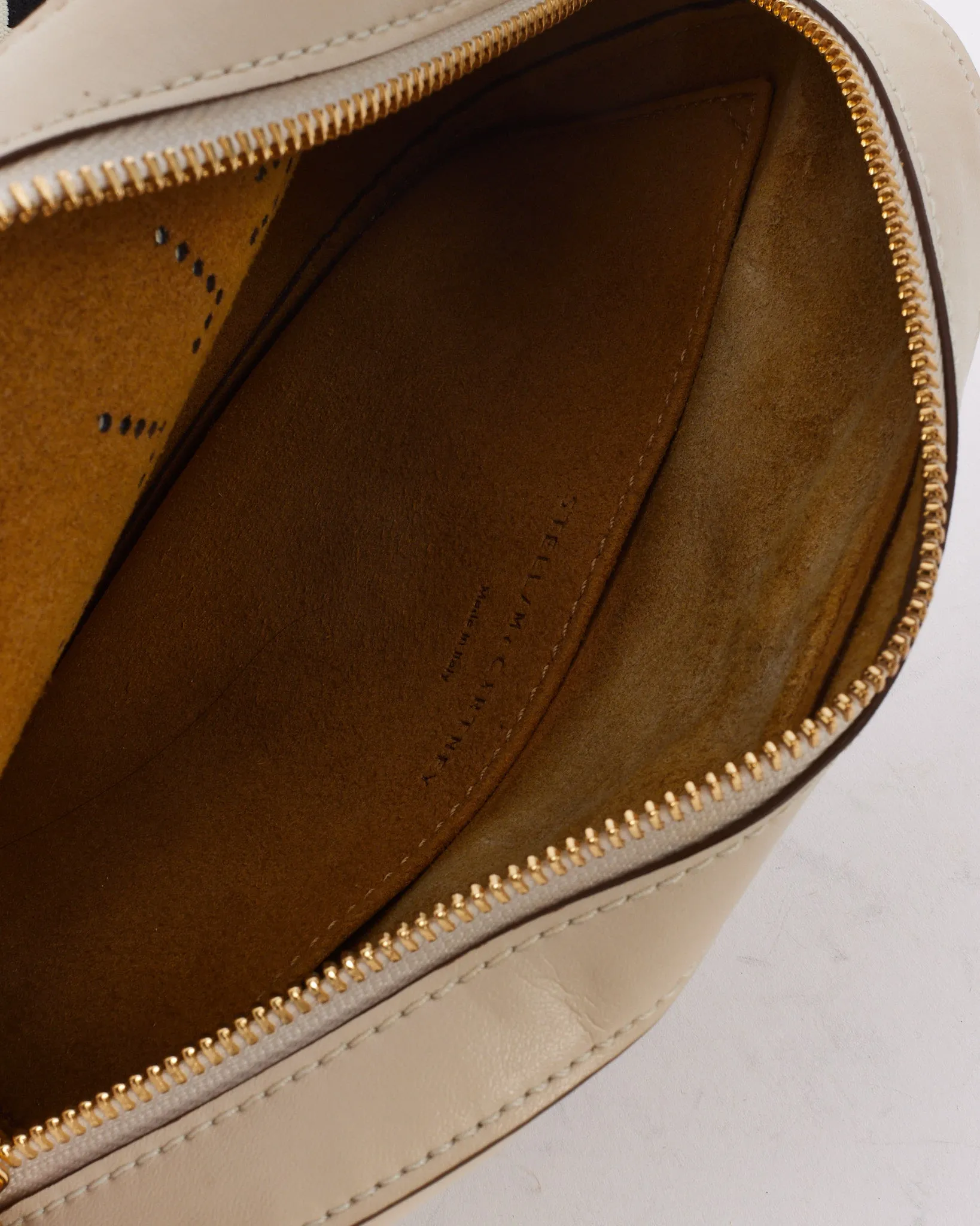 Stella McCartney White Vegan Leather Logo Crossbody Bag