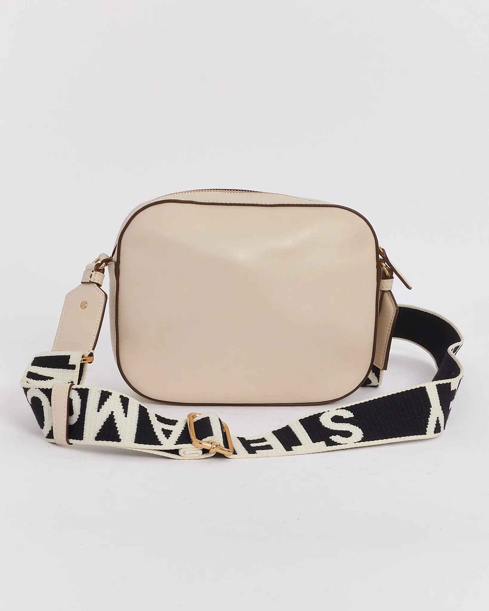 Stella McCartney White Vegan Leather Logo Crossbody Bag