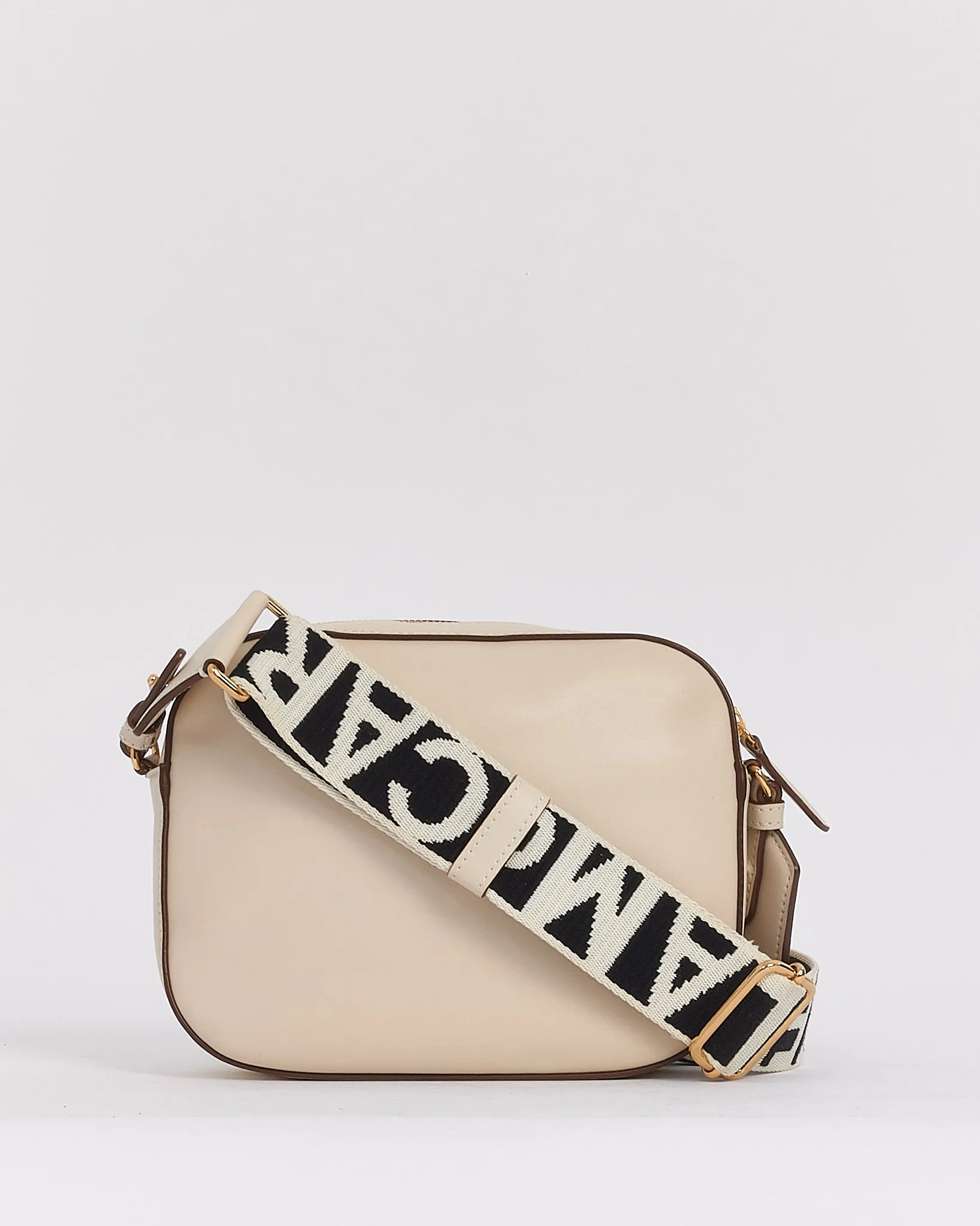 Stella McCartney White Vegan Leather Logo Crossbody Bag