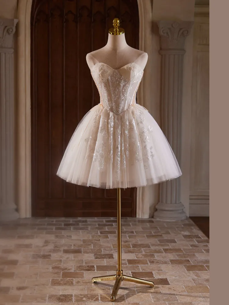 Strapless Ivory Sweetheart Short Homecoming Dresses