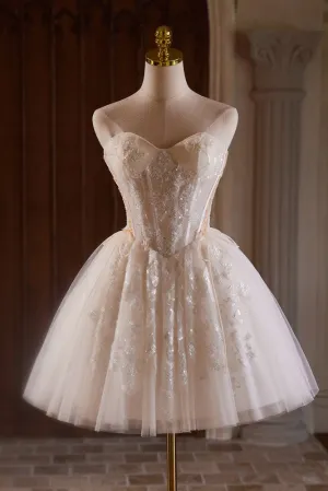 Strapless Ivory Sweetheart Short Homecoming Dresses