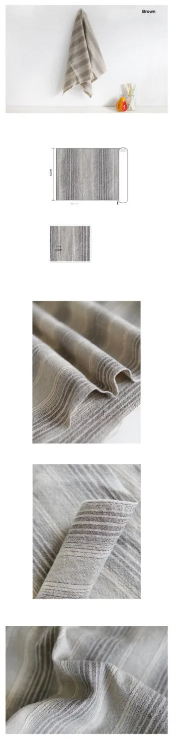 Stripes Cotton Fabric - Pink or Brown - By the Yard 68267
