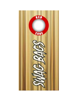 Swag Bags Mini Cornhole Boards (Wood with Red Zone)