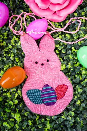 Time To Bounce Pink Petite Seed Bead Purse