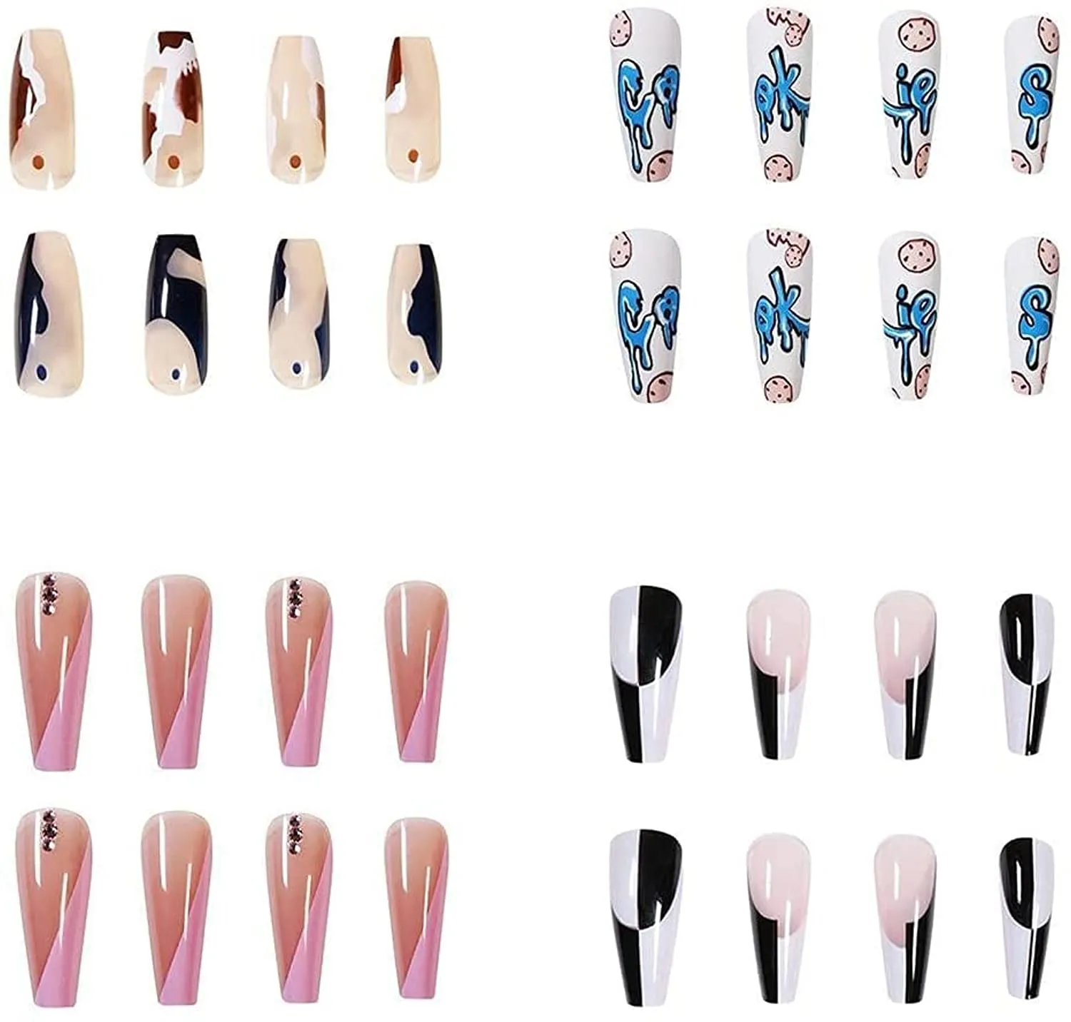 Useful Nail Stickers, Nail Art Supplies Kits Nail Polish Strips Summer Nail Decorations Accessions for Women and Girls -E