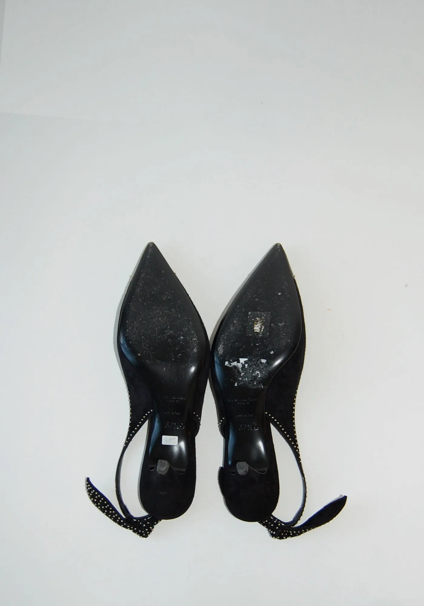 YSL Black Kitten Heel Sling Backs | Size: 37