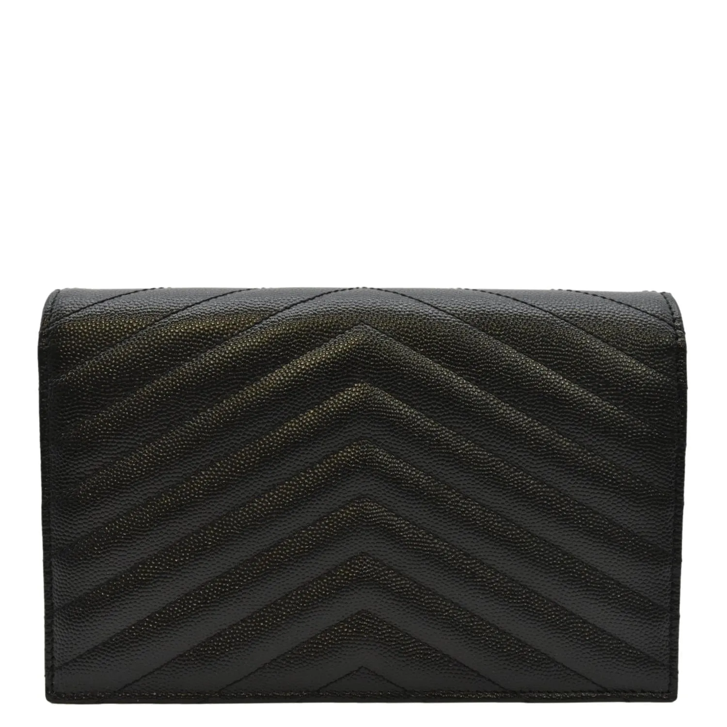 YVES SAINT LAURENT Cassandre Matelasse Chain Wallet Crossbody Bag Black