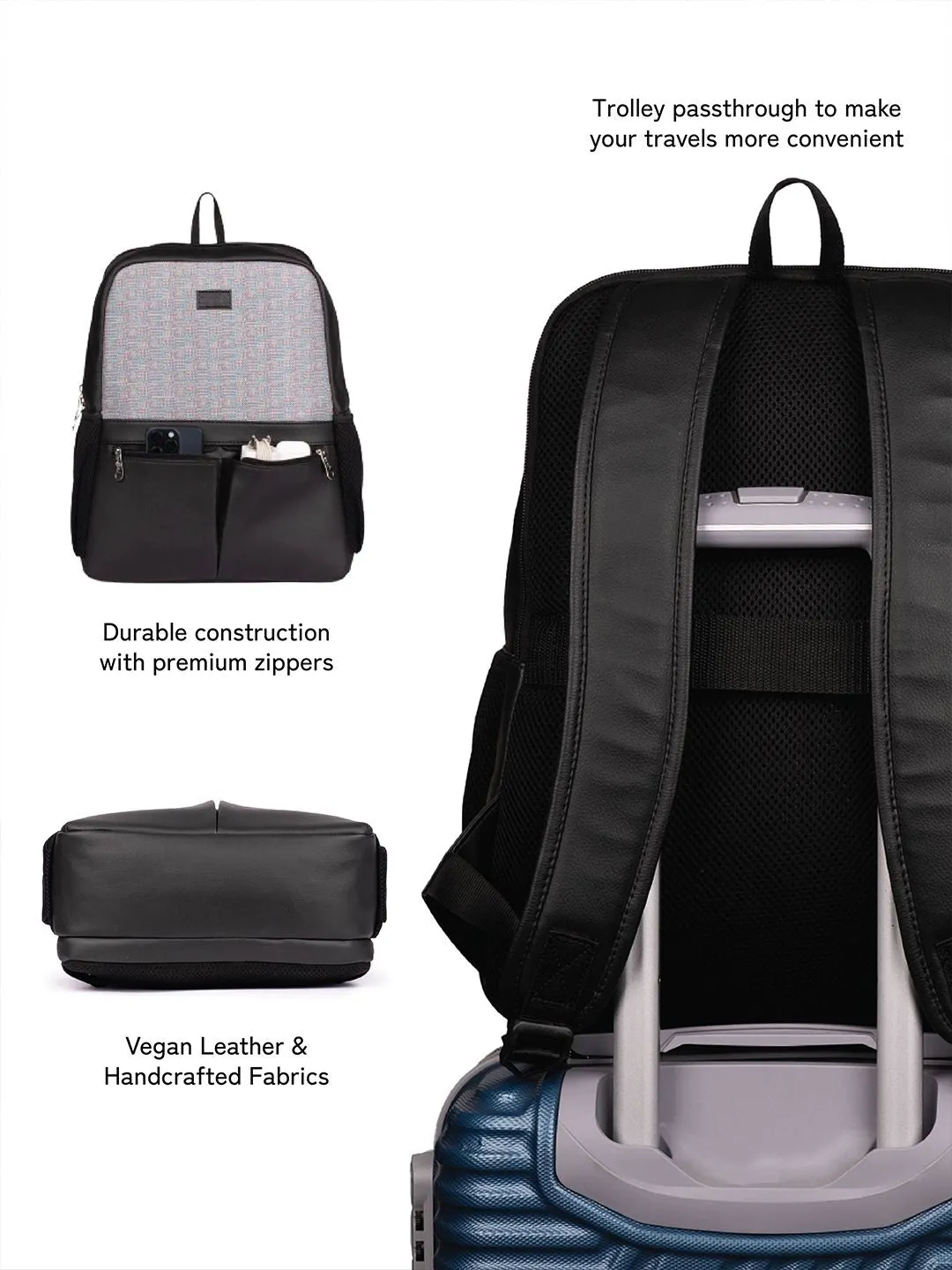 ZOUK Unisex Padded Backpack with Compression Straps